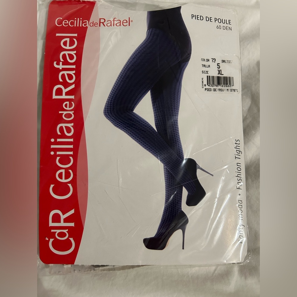 Cecilia de Rafael “Pied de Poule” pattern - NWT - Size XL 60 deniers